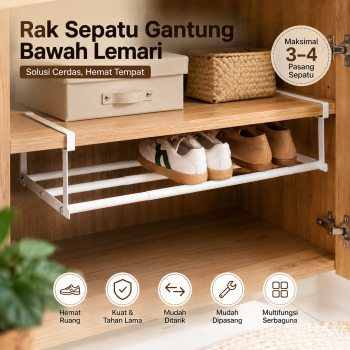 LEESHIO Rak Sepatu Gantung Bawah Lemari Multifungsi Retractable - RG-20