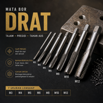 STONEGO Mata Bor Drat Pembuat Ulir M3-M12 Wrench Drill Set 7 PCS - SG7