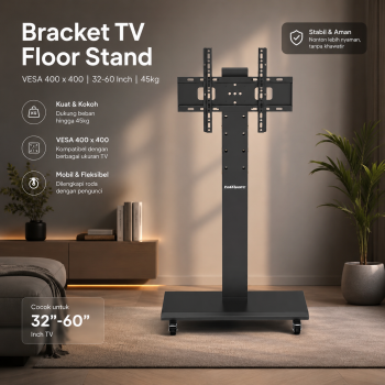 Taffware Bracket TV Floor Stand Wheel VESA 400 x 400 for 32-60 Inch TV - Z60