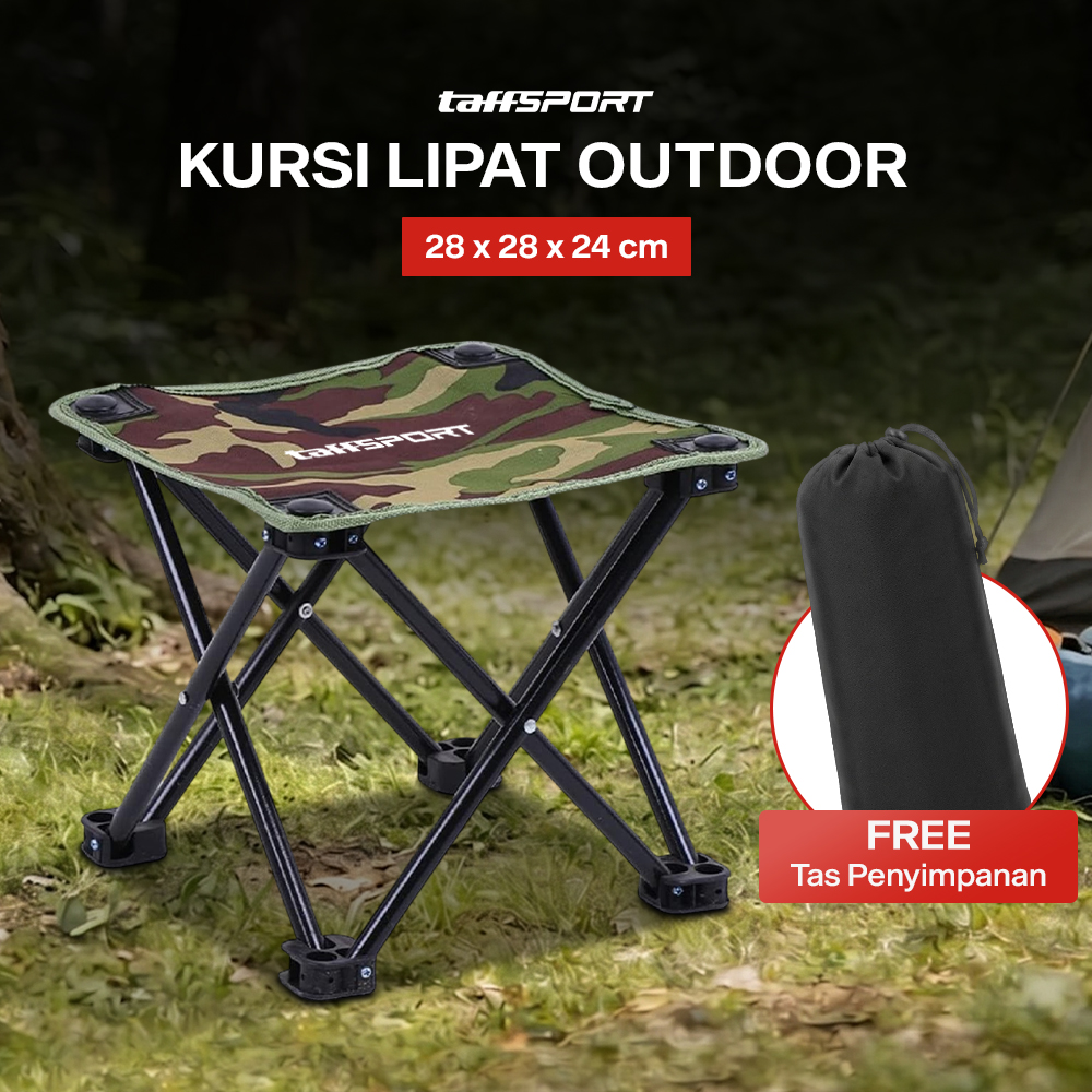 Gambar produk TaffSPORT Kursi Lipat Outdoor Mancing Portable Oxford Folding Chair - ZDY01 - Utama