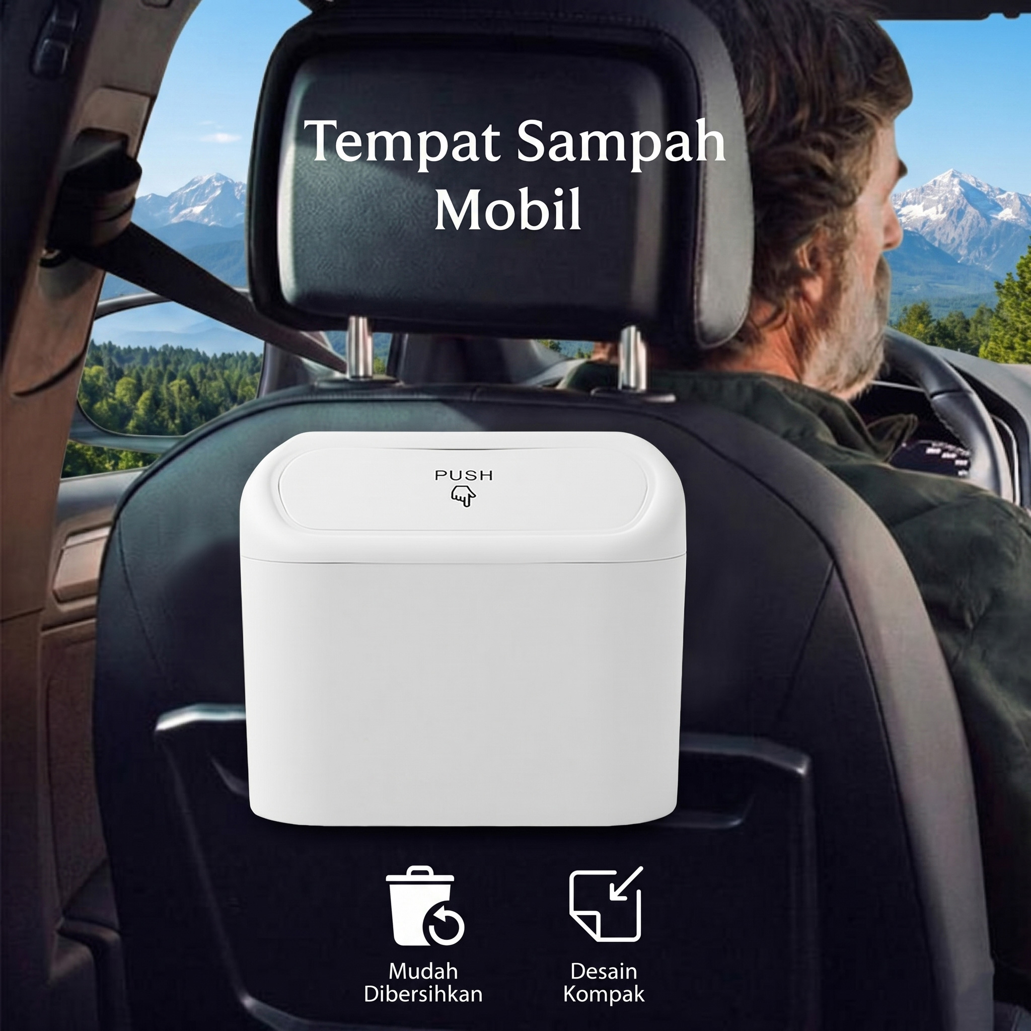 OTOHEROES Tempat Sampah Mobil Trash Bin Pressing Type - DDE01 Gambar produk OTOHEROES Tempat Sampah Mobil Trash Bin Pressing Type - DDE01 - Utama