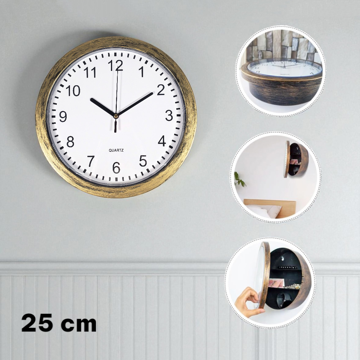 MIZHI Jam Dinding Besar Bulat Vintage 25cm with Hidden Storage Box - OTYLHG544 Gambar produk MIZHI Jam Dinding Besar Bulat Vintage 25cm with Hidden Storage Box - OTYLHG544 - Utama
