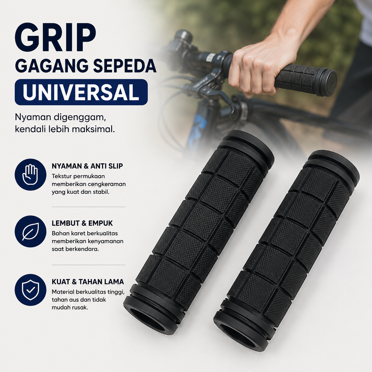 TaffSPORT Handgrip Sepeda Universal Tutup Setang Anti Slip Handlebar - SN-11 Gambar produk TaffSPORT Handgrip Sepeda Universal Tutup Setang Anti Slip Handlebar - SN-11 - Utama