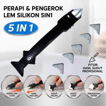 E-TOOLS Perapi Lem Silikon Sealant Spreader Spatula Scraper 5in1 - WL106
