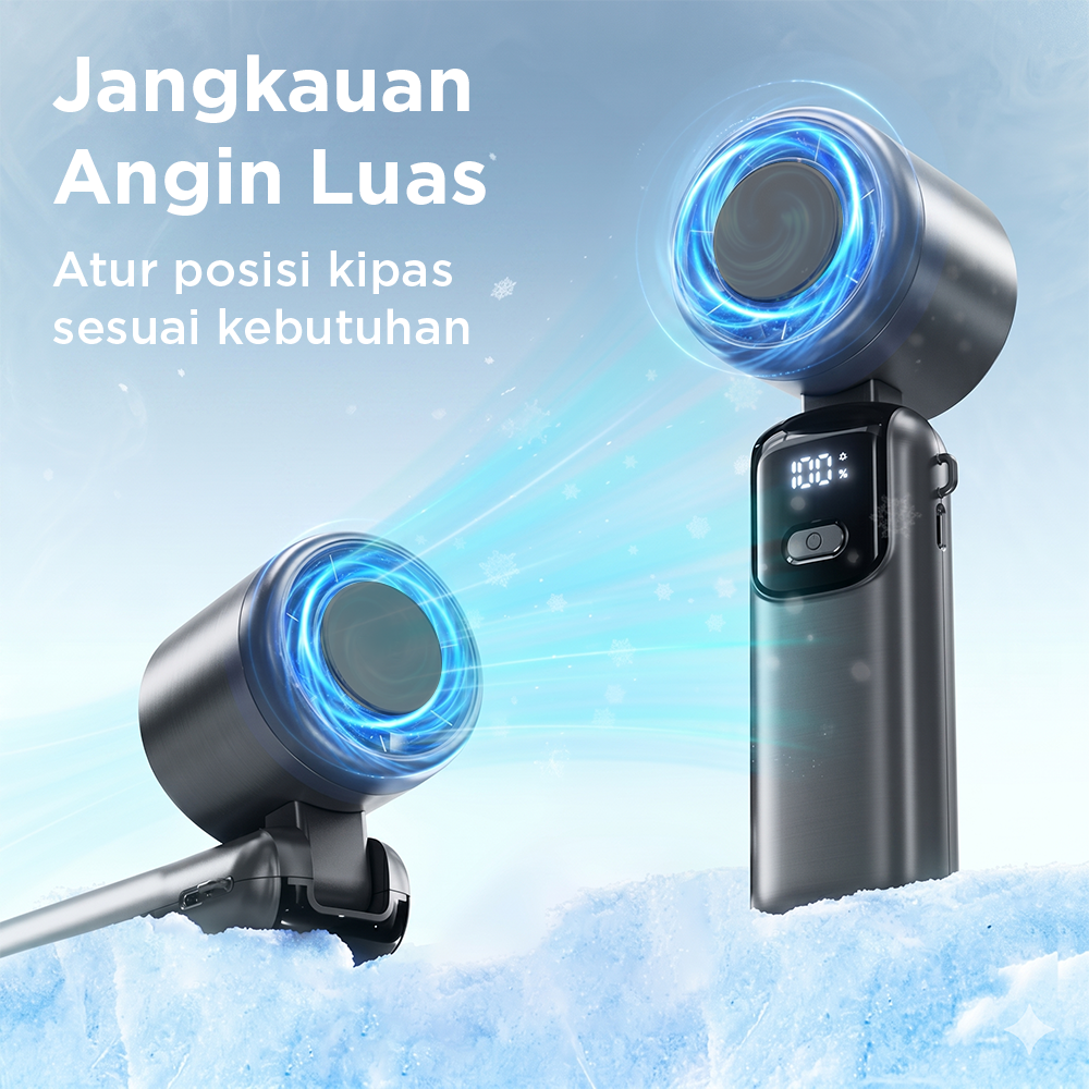 GRE Kipas Mini Portable Handheld Fan 100 Speed Settings 1800mAh - S17 Gambar produk GRE Kipas Mini Portable Handheld Fan 100 Speed Settings 1800mAh - S17 - 2