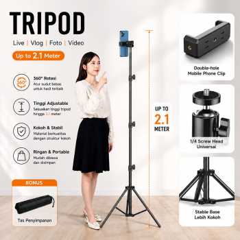 YIYUE Tripod HP 4in1 Monopod Telescopic Portabel 2.1M with Gimbal - R10