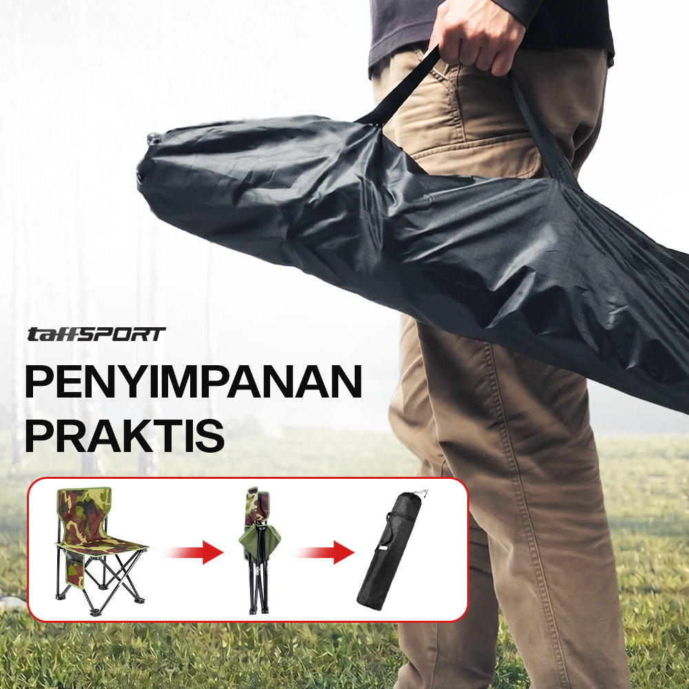 Gambar produk TaffSPORT Kursi Lipat Portable Memancing Outdoor Fishing Chair S 33x33x53cm - AAN147 - 6