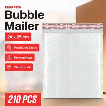 TaffPACK Bubble Mailer Kantong Packing Self Seal 80G 24x25+4cm 210PCS - TB2425