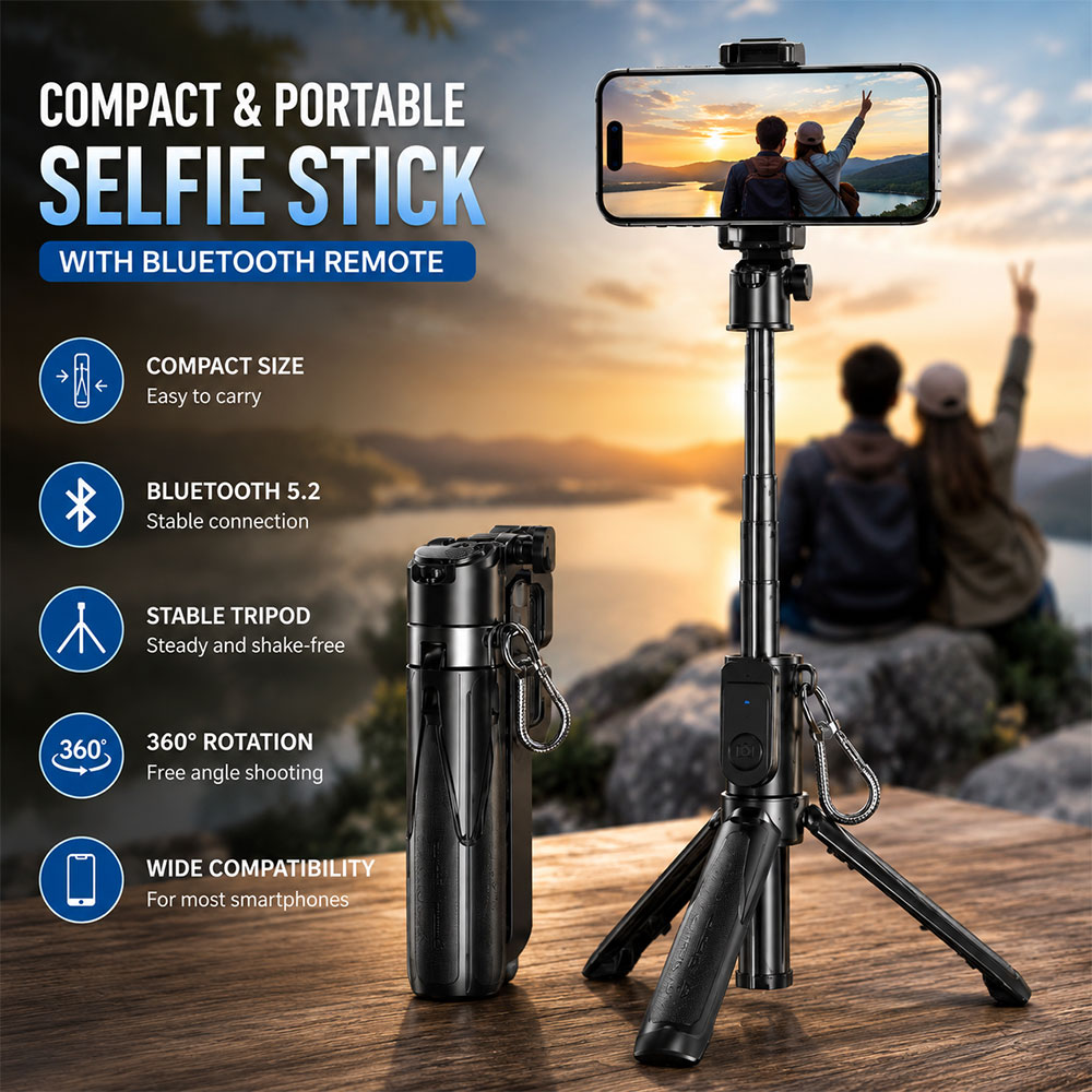 Cuth Tongsis Smartphone Selfie Stick Teleskopik Tripod with Bluetooth - P15mini Gambar produk Cuth Tongsis Smartphone Selfie Stick Teleskopik Tripod with Bluetooth - P15mini - Utama