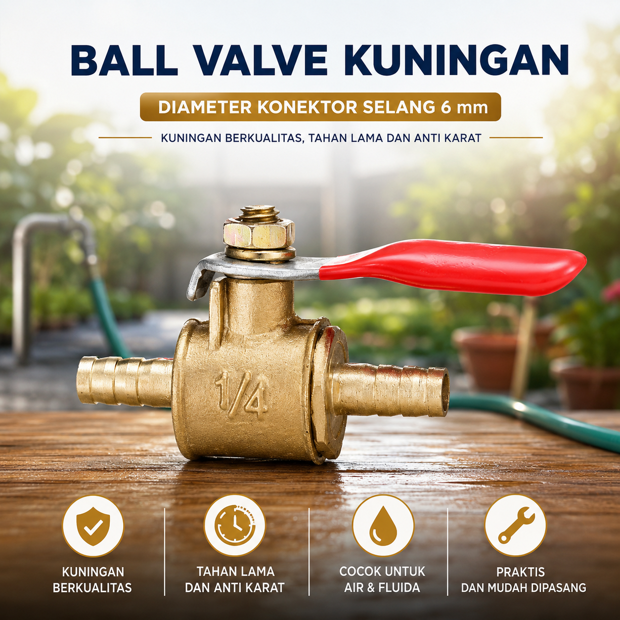 MAXLA Ball Valve Kuningan Stop Kran Air Double Pagoda Brass Iron 6mm - DN40 Gambar produk MAXLA Ball Valve Kuningan Stop Kran Air Double Pagoda Brass Iron 6mm - DN40 - Utama