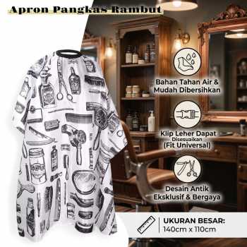 Biutte.co Jubah Apron Pangkas Rambut Salon Barbershop Cape 140x110cm - FM-11M