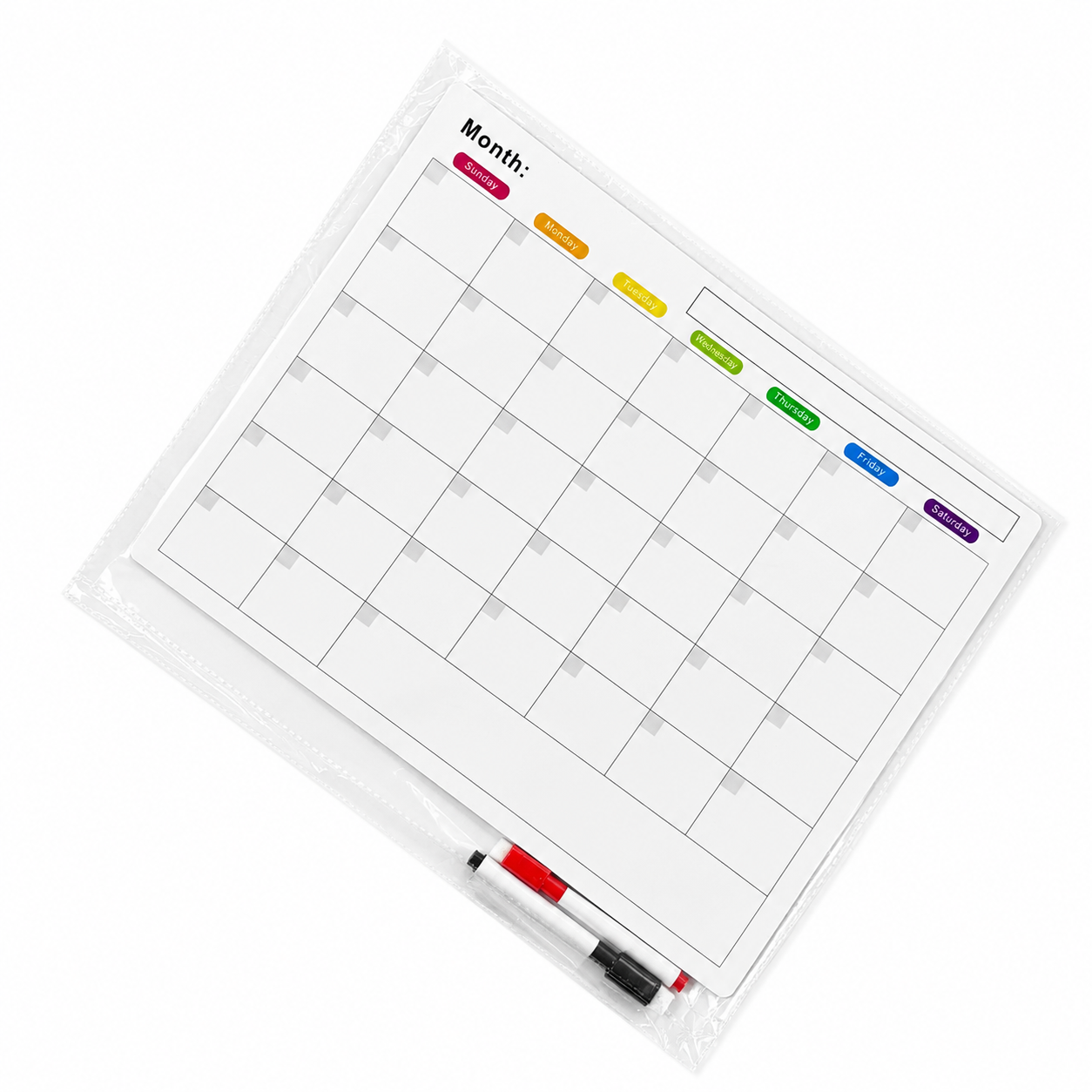 Maalbok Papan Tulis Kulkas Magnetic Calendar Whiteboard with Pen - H-2300 Gambar produk Maalbok Papan Tulis Kulkas Magnetic Calendar Whiteboard with Pen - H-2300 - Kemasan