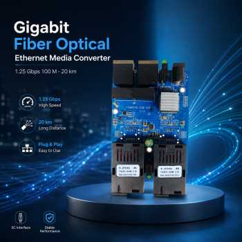 TNK Gigabit Fiber Optical Ethernet Media Converter - 2GF2GE