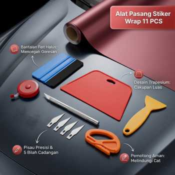 ZUIMI Alat Pasang Stiker Wrap Vinyl Kaca Film Scrapper Spatula 11 PCS - CA346