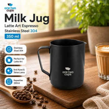 One Two Cups Milk Jug Pitcher Susu Latte Art Espresso Stainless Steel - A051