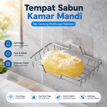 Lanjue Tempat Sabun Kamar Mandi Rak Gantung Multifungsi Stainless - L70