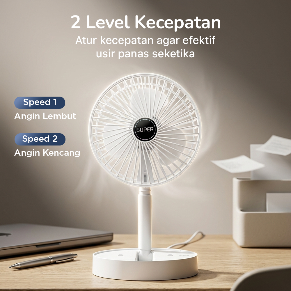 SUPER Kipas Angin Meja Portable Desk Fan USB 6.5 Inch 4.5W - A8 Gambar produk SUPER Kipas Angin Meja Portable Desk Fan USB 6.5 Inch 4.5W - A8 - 1