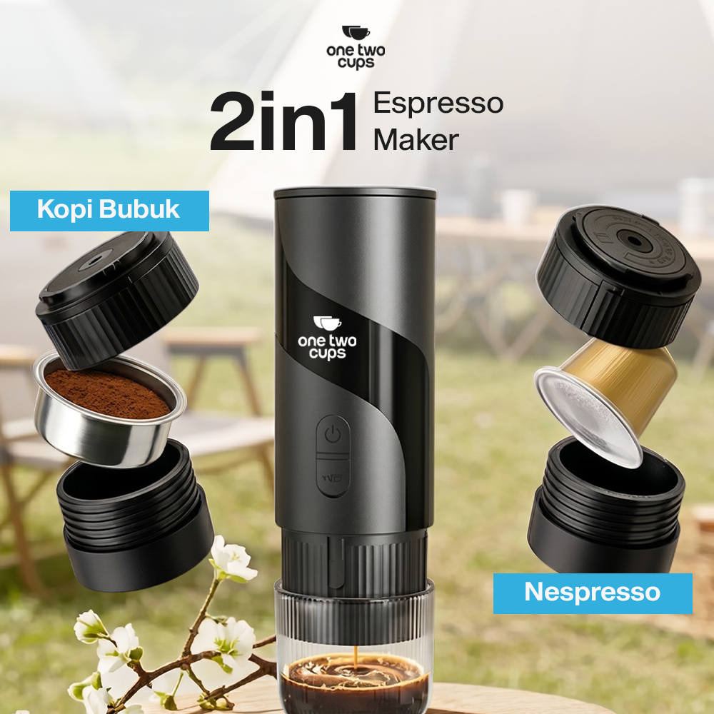 One Two Cups Portable Coffee Maker 2in1 20 Bar 1500mAh for Nespresso - HS9440-1S Gambar produk One Two Cups Portable Coffee Maker 2in1 20 Bar 1500mAh for Nespresso - HS9440-1S - 3