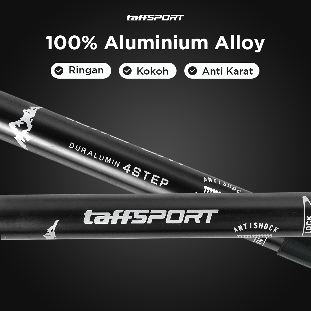 TaffSPORT Tongkat Hiking Telescopic Trekking Pole Aluminium 110cm - E4103 Gambar produk TaffSPORT Tongkat Hiking Telescopic Trekking Pole Aluminium 110cm - E4103 - 3