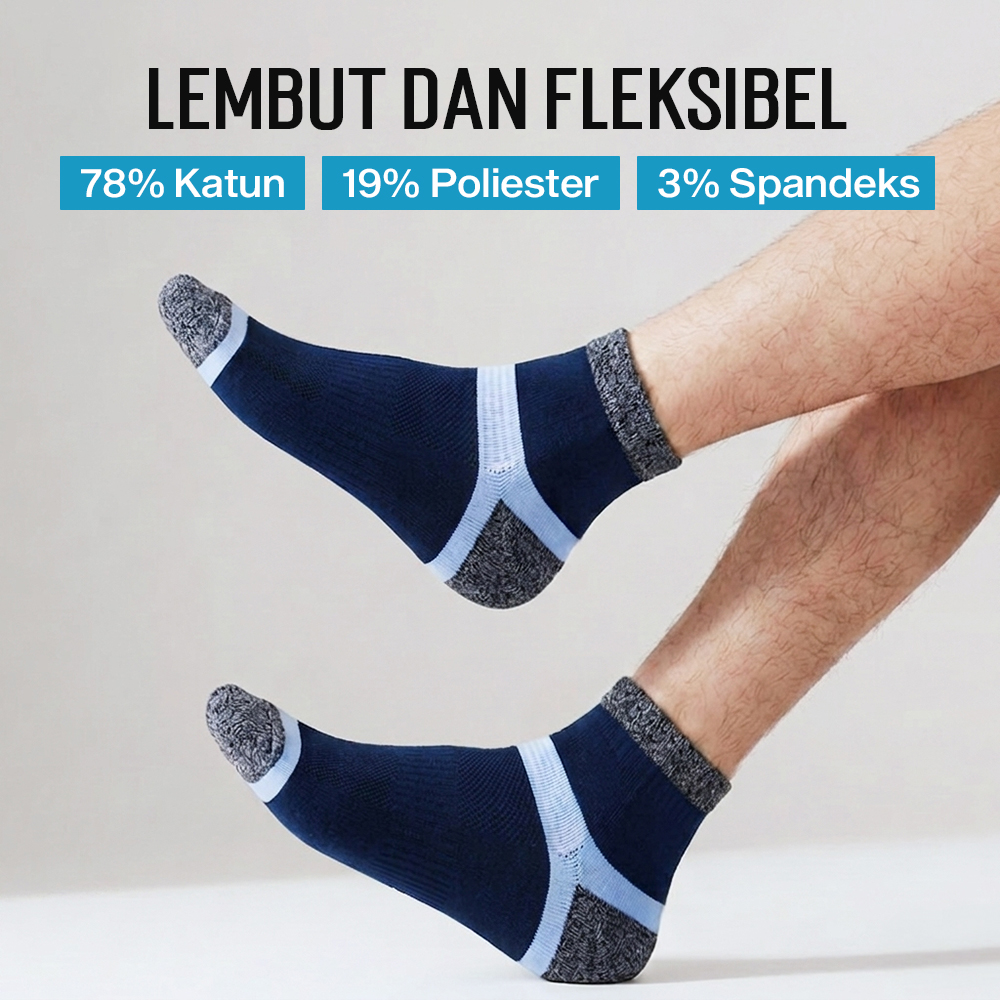 ZTOET Kaos Kaki Pendek Olahraga Quick Dry Breathable Sock Pria 39-45 - WZ173 Gambar produk ZTOET Kaos Kaki Pendek Olahraga Quick Dry Breathable Sock Pria 39-45 - WZ173 - 3