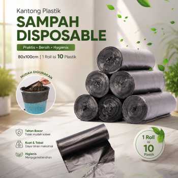 TaffPACK Kantong Plastik Sampah Disposable Trash 80x100cm 1 Roll - YJJ01
