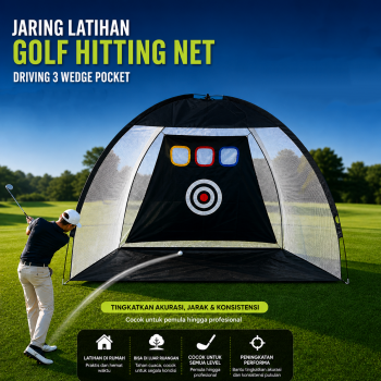 Gambar produk FOULEZRE Jaring Latihan Golf Hitting Net Driving 3 Wedge Pocket 2M - FL02