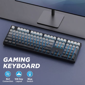 YOSOO Mechanical Keyboard Gaming 3in1 Mode Blue Switch 108 Keys - H108
