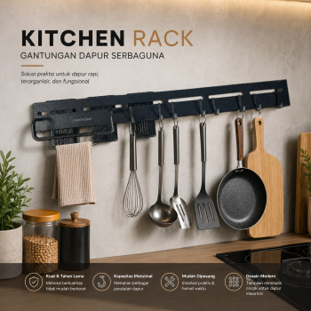 TaffHOME Rak Gantungan Kitchen Utensil Peralatan Masak Dapur 59.5cm - MT30