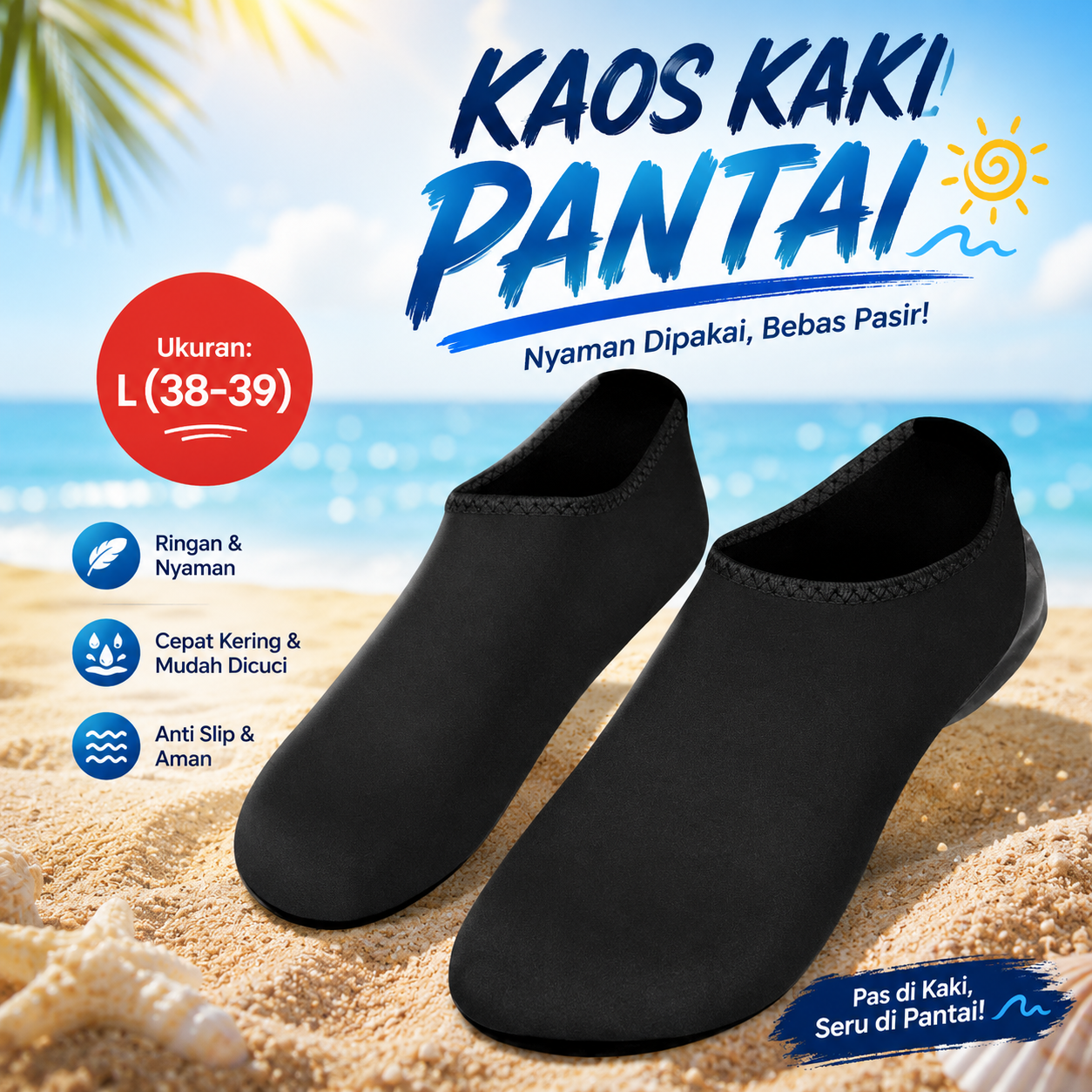 MWSC Kaos Kaki Ankle Pantai Slip On Beach Slippers Wanita L - XH802 Gambar produk MWSC Kaos Kaki Ankle Pantai Slip On Beach Slippers Wanita L - XH802 - Utama