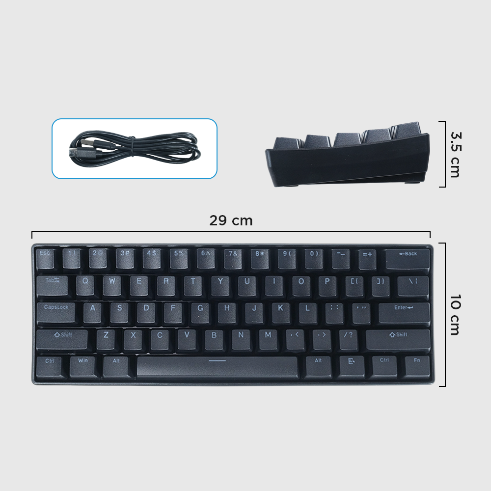 Y-FRUITFUL Mechanical Keyboard Gaming Wired Blue Switch 61 Keys - K33 Gambar produk Y-FRUITFUL Mechanical Keyboard Gaming Wired Blue Switch 61 Keys - K33 - 8