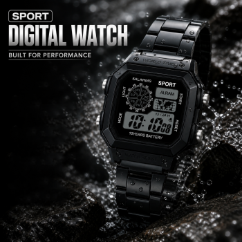 YIKAZE Jam Tangan Digital Pria Business Stainless Steel 44mm - 2390