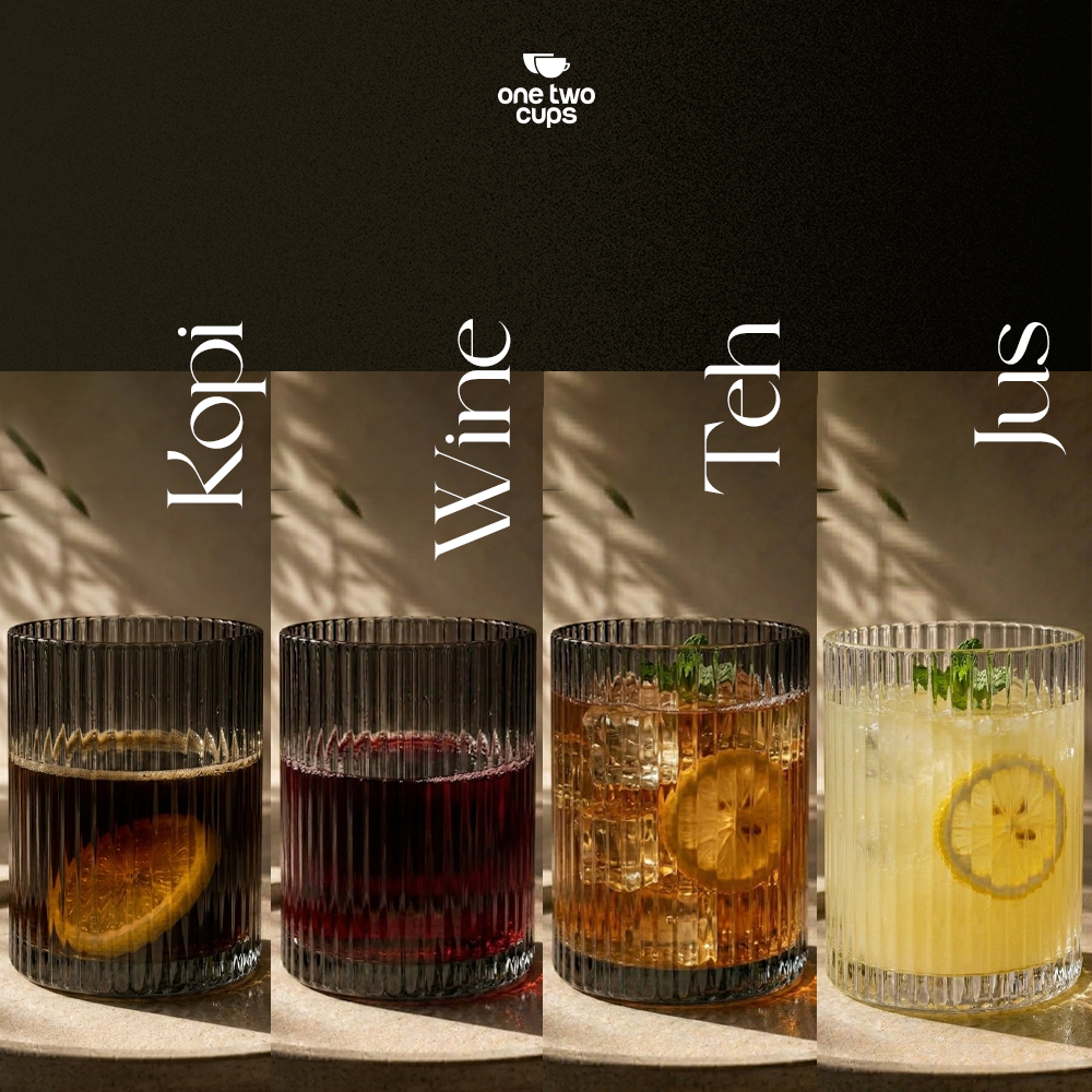 One Two Cups Gelas Kaca Aesthetic Kopi Teh Dirty Latte Stripe Glass 250ml - SH-25 Gambar produk One Two Cups Gelas Kaca Aesthetic Kopi Teh Dirty Latte Stripe Glass 250ml - SH-25 - 5
