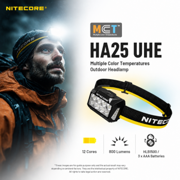 NITECORE Senter Kepala Headlamp LED MCT 3in1 Color IP66 800 Lumens - HA25 UHE