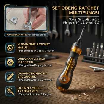 Gambar produk Kseibi Obeng Set Reparasi Philips dan Slotted 2in1 - 1536