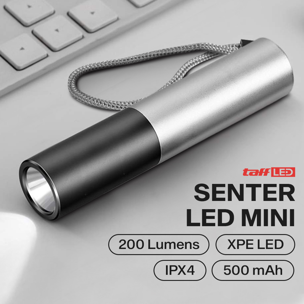 TaffLED Senter LED Mini Flashlight USB Rechargeable Aluminium Body XPE - 3187 Gambar produk TaffLED Senter LED Mini Flashlight USB Rechargeable Aluminium Body XPE - 3187 - Utama
