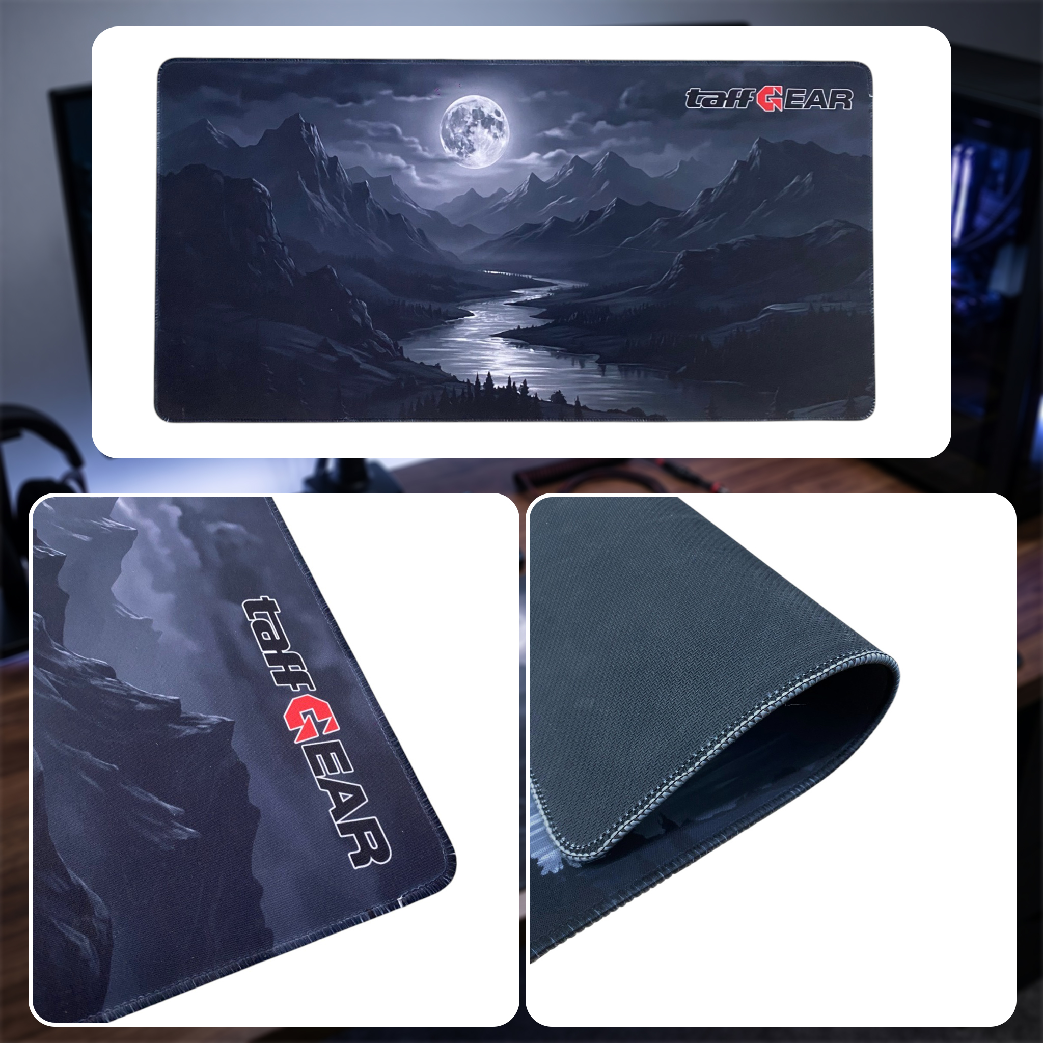 TaffGEAR Mouse Pad Gaming Moon Night River Desk Mat 300x600x3mm - YL-510 Gambar produk TaffGEAR Mouse Pad Gaming Moon Night River Desk Mat 300x600x3mm - YL-510 - 1