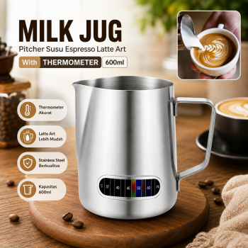 Gambar produk Leeseph Milk Jug Pitcher Susu Espresso Latte Art Stainless Steel 600ml - L-2016
