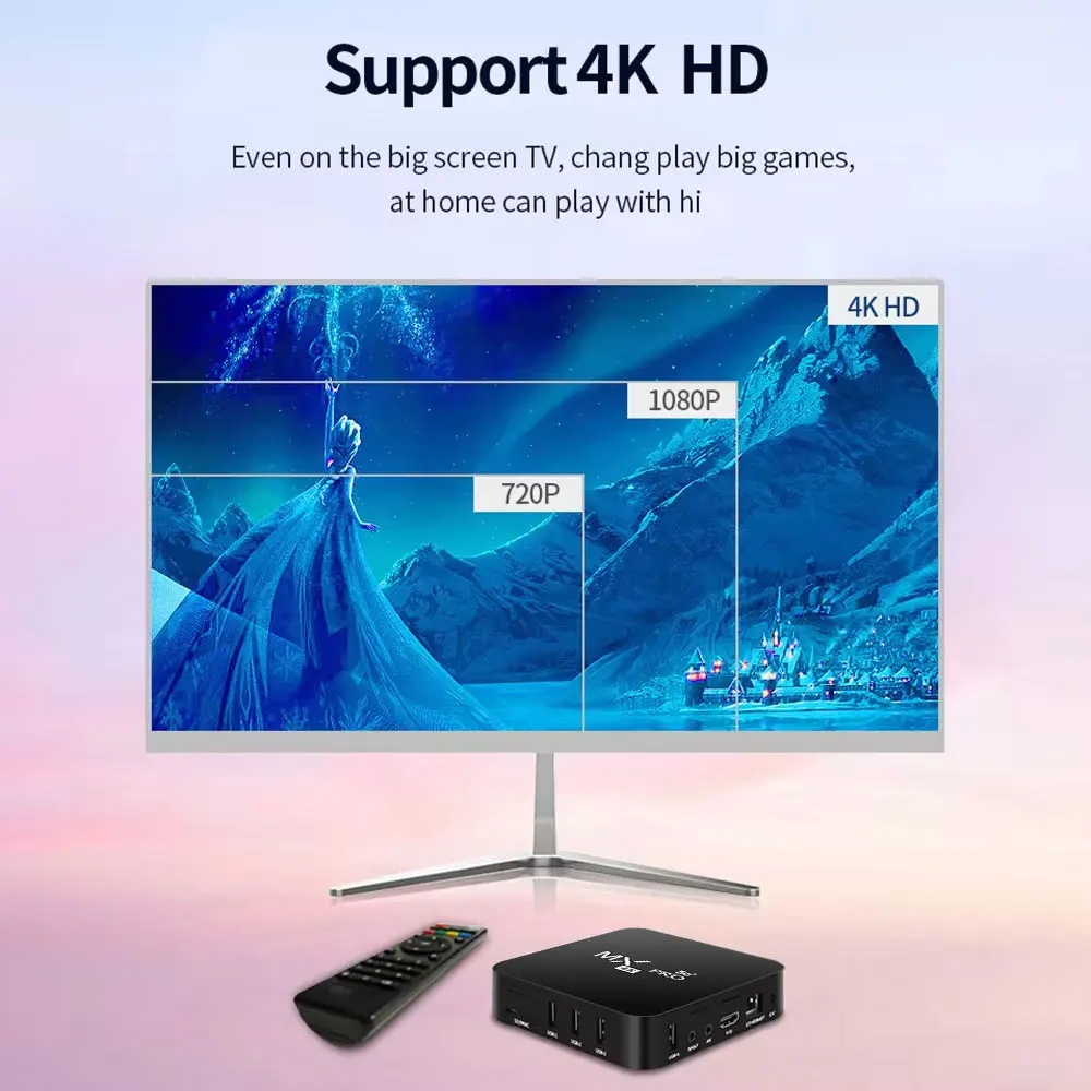 MX-PRO Set Top Box Android TV 4K 5G Dual WiFi Quad Core 1GB 8GB - X90 Gambar produk MX-PRO Set Top Box Android TV 4K 5G Dual WiFi Quad Core 1GB 8GB - X90 - 1