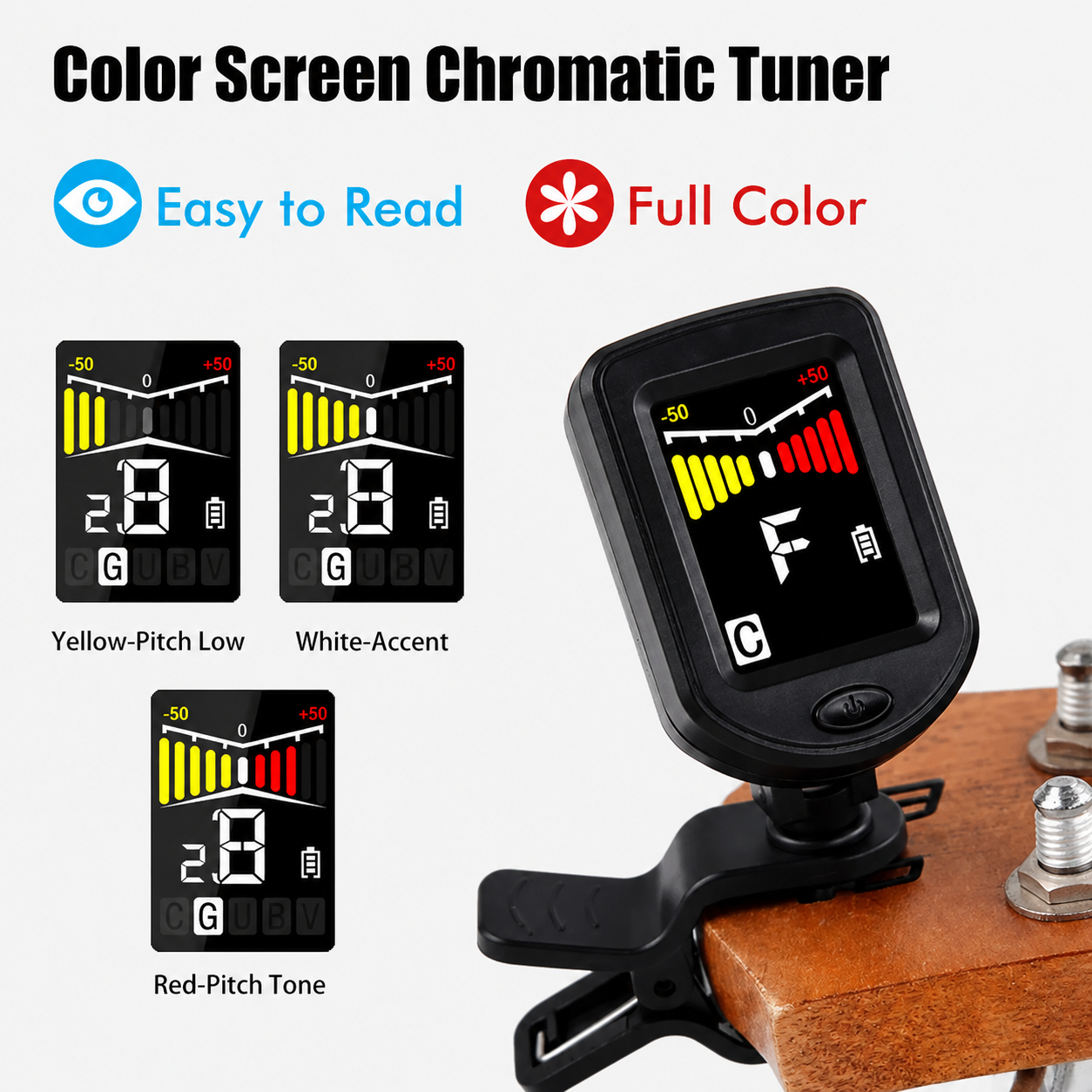 ACOUWAY Tuner Gitar Digital LCD Chromatic Bass Ukulele Rechargeable - ACT-05 Gambar produk ACOUWAY Tuner Gitar Digital LCD Chromatic Bass Ukulele Rechargeable - ACT-05 - 1