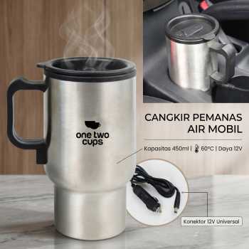Gambar produk One Two Cups Cangkir Pemanas Air Elektrik Mobil Travel Mug 450ml - NJ88