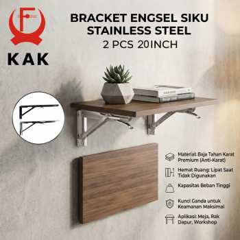 KAK Bracket Engsel Siku Folding Stainless Steel 2 PCS - KAK-6113