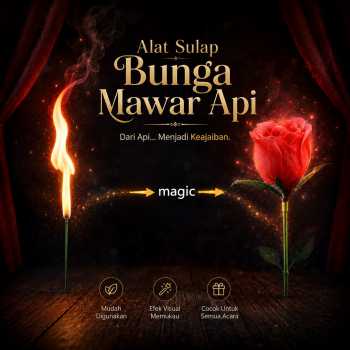 Gambar produk Firlar Sulap Bunga Mawar Api Torch to Rose Flower Magic Trick - 82120