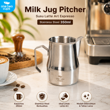 One Two Cups Milk Jug Pitcher Susu Latte Art Espresso Stainless Steel - AA050