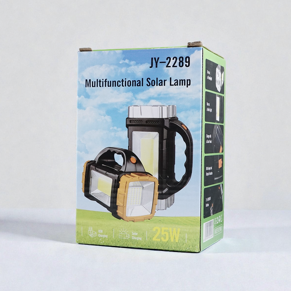 Rozoa Senter Camping Lampu LED COB Solar Power Bank Rechargeable - JY-2289 Gambar produk Rozoa Senter Camping Lampu LED COB Solar Power Bank Rechargeable - JY-2289 - Kemasan