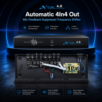 TZR Automatic 4In4 Out Mic Feedback Suppressor Frequency Shifter - T44