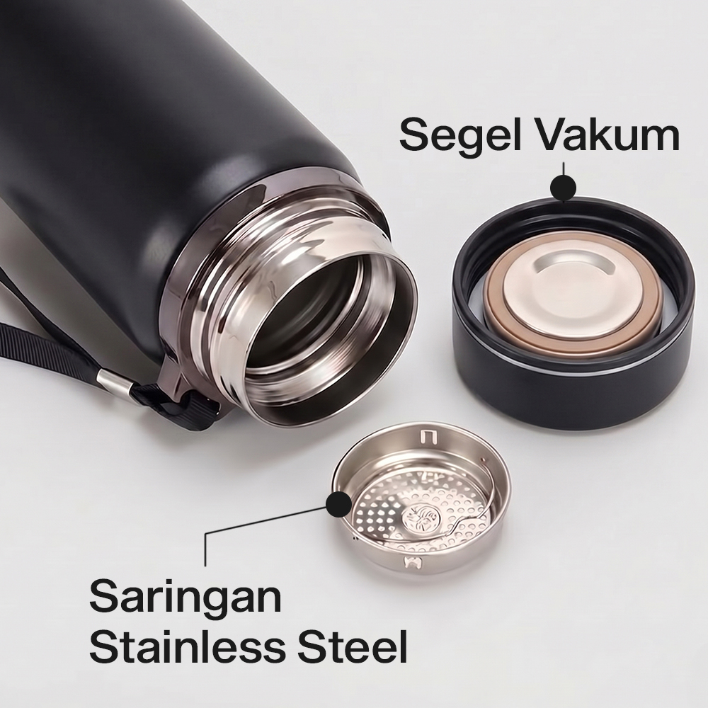 BOUTH Botol Minum Termos Tumbler Air Panas Dingin Stainless Steel 800ml - A1A9 Gambar produk BOUTH Botol Minum Termos Tumbler Air Panas Dingin Stainless Steel 800ml - A1A9 - 3