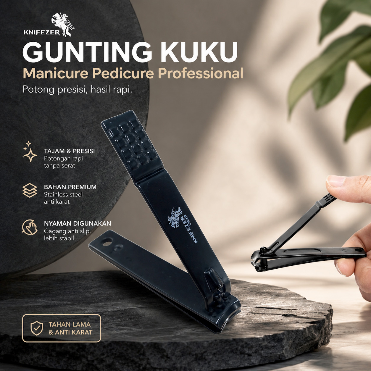 KNIFEZER Gunting Kuku Manicure Pedicure Professional Stainless Steel - Y-02ZJQ Gambar produk KNIFEZER Gunting Kuku Manicure Pedicure Professional Stainless Steel - Y-02ZJQ - Utama