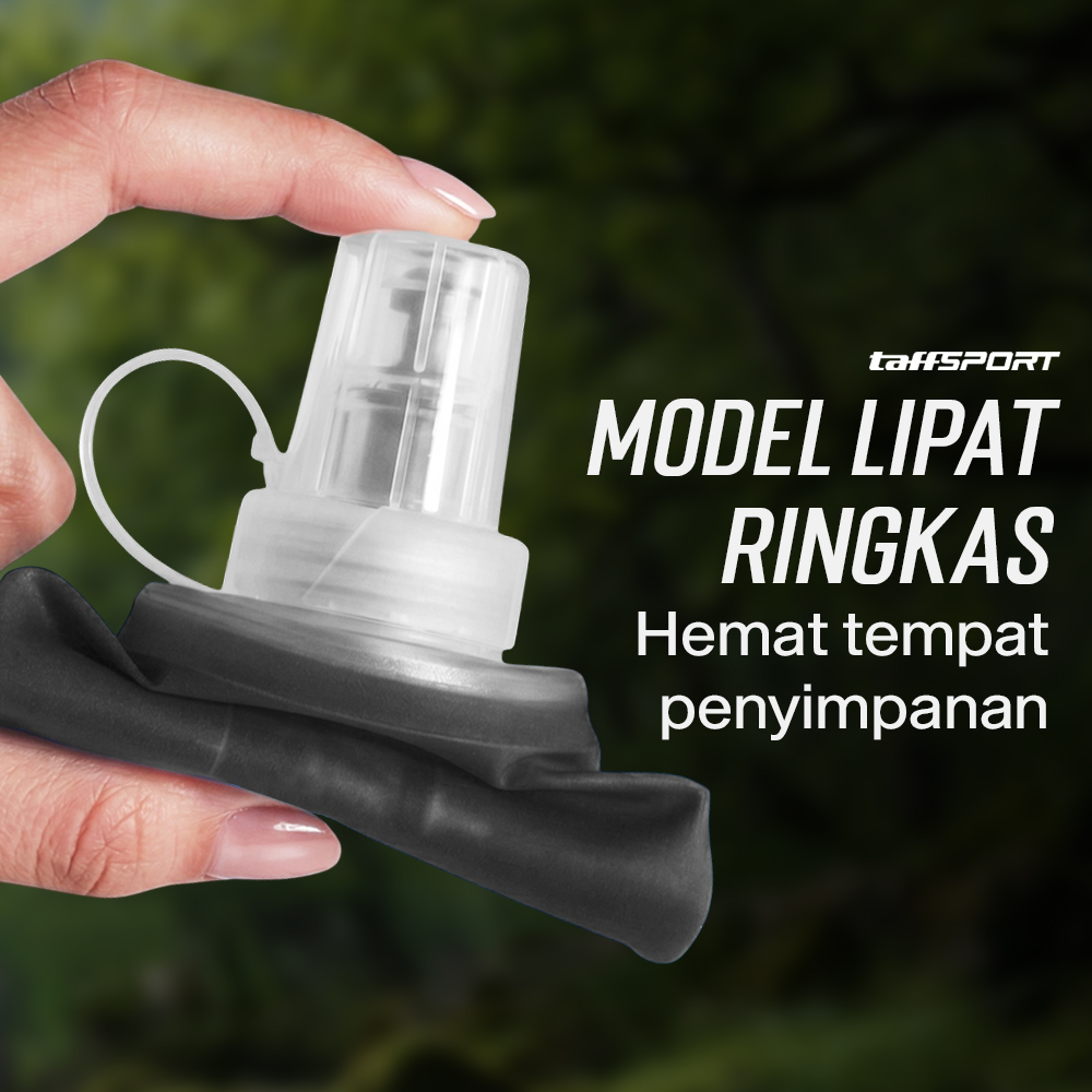 TaffSPORT Botol Minum Lipat Soft Flask Foldable Water Bottle TPU 500ml - TF-50 Gambar produk TaffSPORT Botol Minum Lipat Soft Flask Foldable Water Bottle TPU 500ml - TF-50 - 1