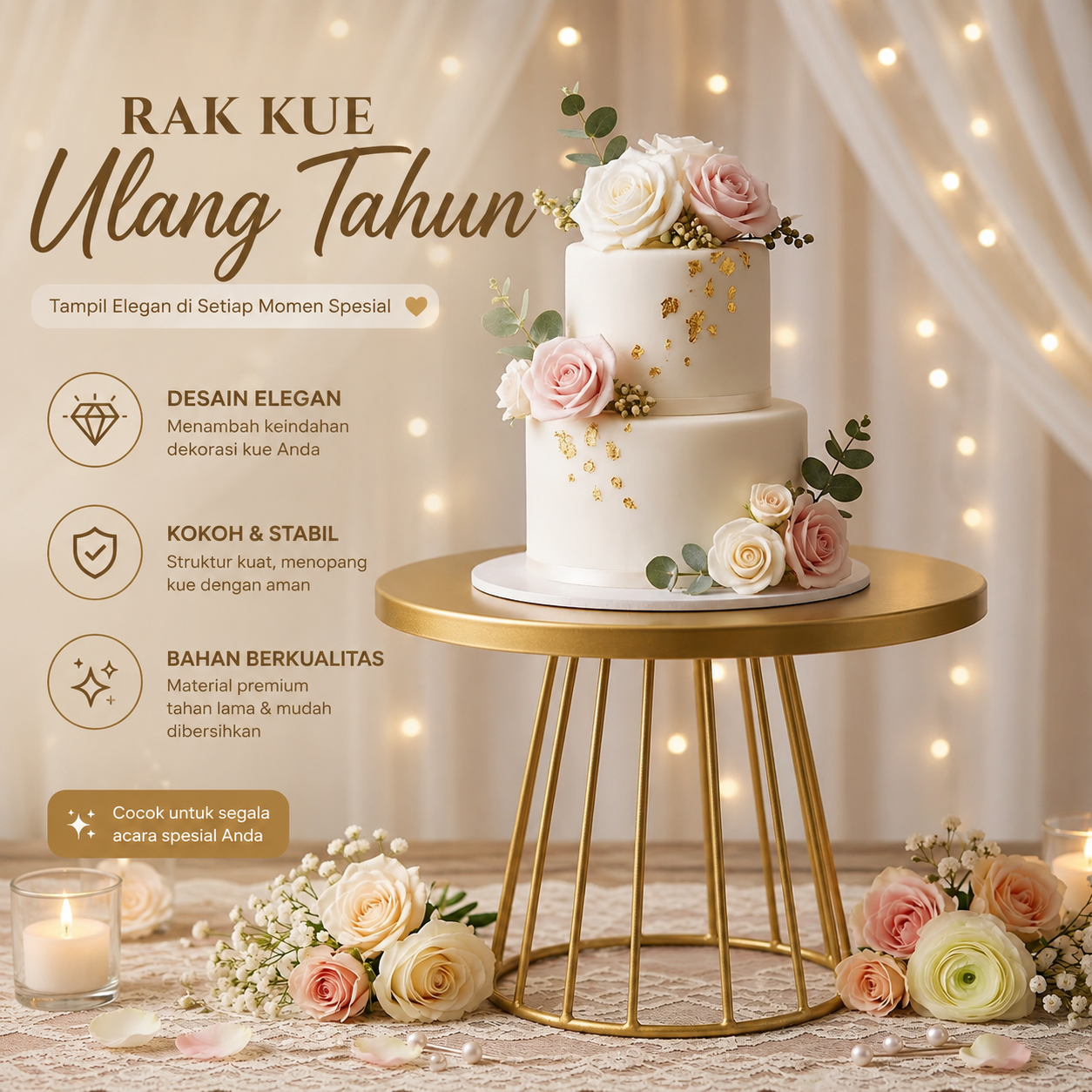 Chamat Rak Kue Stand Metal Dessert Industrial Table Cup Cake Tray - INU111 Gambar produk Chamat Rak Kue Stand Metal Dessert Industrial Table Cup Cake Tray - INU111 - Utama