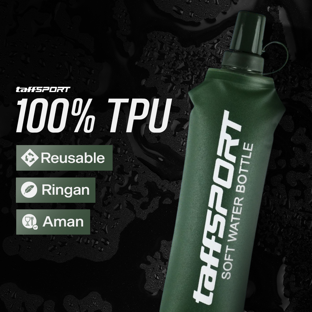 TaffSPORT Botol Minum Lipat Soft Flask Foldable Water Bottle TPU 500ml - TF-50 Gambar produk TaffSPORT Botol Minum Lipat Soft Flask Foldable Water Bottle TPU 500ml - TF-50 - 2